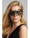 Masque vénitien Gaia rigide noir avec strass - HMJ-061BK