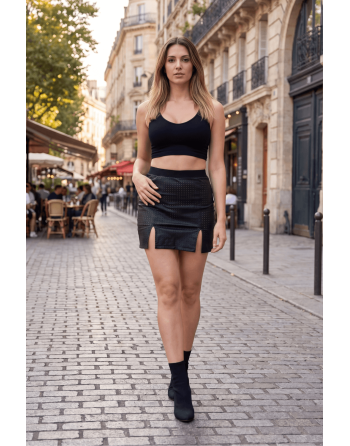 Jupe courte noir Stella - LSL3-SBLK