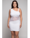 Robe blanche asymétrique avec dentelle Paola