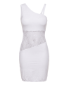 Robe blanche asymétrique avec dentelle Paola