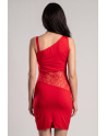 Robe rouge asymétrique avec dentelle Paola