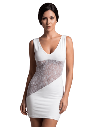 Robe blanche large décollectée Olivia