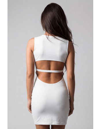 Robe blanche large décollectée Olivia
