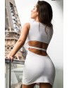 Robe blanche large décollectée Olivia