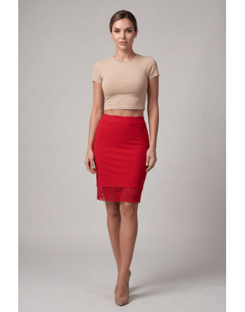 Jupe longue rouge Maria