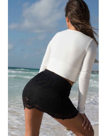 Jupe courte noire Camélia