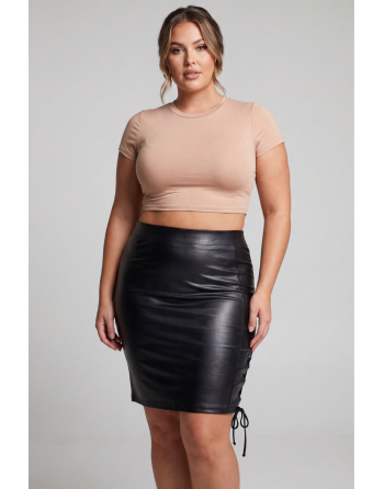 Jupe longue simili cuir noir Paloma