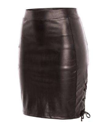 Jupe longue simili cuir noir Paloma