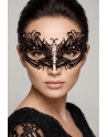 Masque vénitien Greta rigide noir avec strass  -  HMJ-005BK