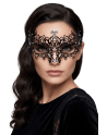 Masque vénitien Chiara rigide noir avec strass  - HMJ-016BK