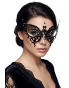 Masque vénitien Alida rigide noir avec strass  -  HMJ-026BK
