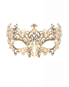 Masque vénitien Chiara rigide doré avec strass - HMJ-016B