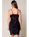Robe cocktail noire empiècements dentelle