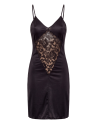 Robe cocktail noire empiècements dentelle