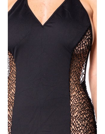 Robe sexy décolletée dos nu et résille