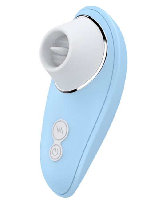 Vibromasseur bleu à langue vibrante pour cunnilingus