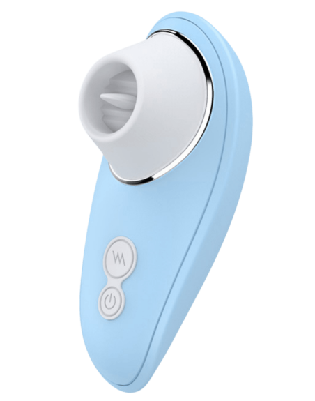 Vibromasseur bleu à langue vibrante pour cunnilingus