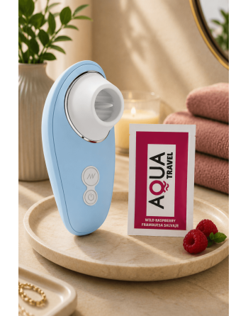 Vibromasseur bleu à langue vibrante pour cunnilingus