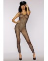 Bodystocking en résille noir métallique argentée - DG0414BLK