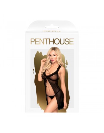 Babydoll et string assorti Noir After sunset - PH0007BLK