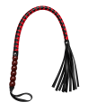 Fouet rouge et noir en simili cuir 80 cm - Dreamy Fetish