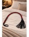 Fouet rouge et noir en simili cuir 80 cm - Dreamy Fetish