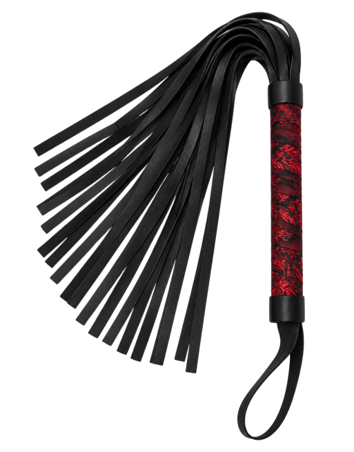 Fouet rouge et noir motif japonais 45 cm - Dreamy Festish