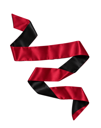 Bandeau satiné réversible rouge et noir, multi-usage - Dreamy Fetish