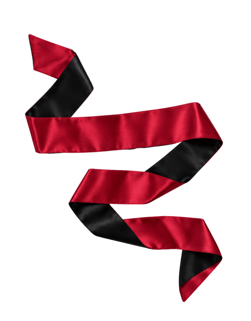 Bandeau satiné réversible rouge et noir, multi-usage - Dreamy Fetish