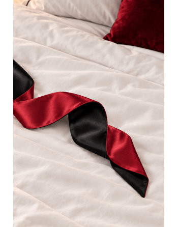 Bandeau satiné réversible rouge et noir, multi-usage - Dreamy Fetish