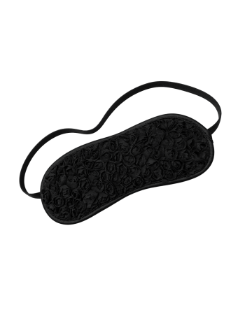 Bandeau pour les yeux noir avec fleurs en tissu en relief - Dreamy Fetish