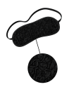 Bandeau pour les yeux noir avec fleurs en tissu en relief - Dreamy Fetish