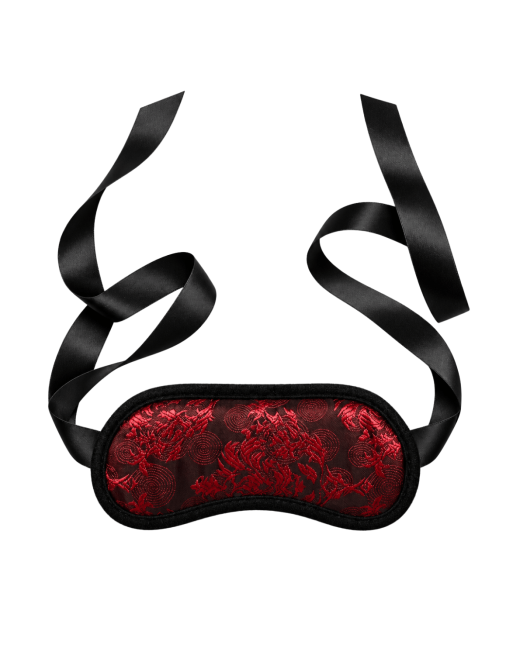Bandeau pour les yeux motif japonais rouge et noir - Dreamy Fetish