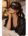 Bandeau satiné noir à nouer - Dreamy Fetish
