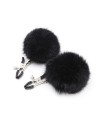 Pinces à seins avec pompoms noires 