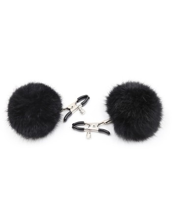 Pinces à seins avec pompoms noires 