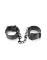 Menottes simili cuir noir ajustables Fetish Tentation 