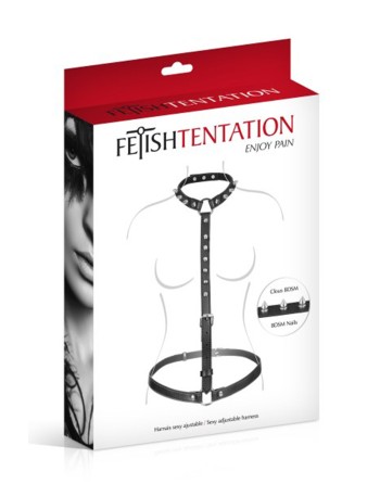 Harnais buste avec pointes picots Fetish Tentation 