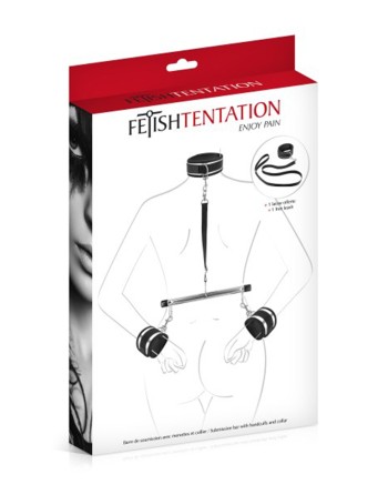Barre de soumission avec menottes et collier Fetish Tentation 