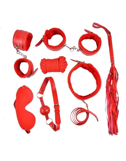 Ensemble Bondage rouge - 10 pièces 