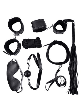Ensemble Bondage noir - 10 pièces 