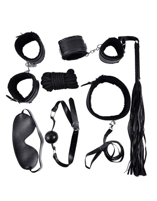 Ensemble Bondage noir - 10 pièces 