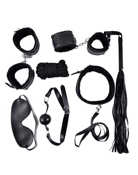 Ensemble Bondage noir - 10 pièces 