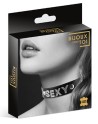 Collier en cuir noir SM avec Sexy en strass 