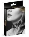 Collier en cuir noir SM avec lacet 