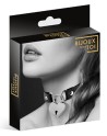 Collier en cuir noir SM avec pendentif cadenas coeur argenté 