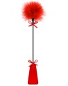 Cravache rouge bdsm avec plumeau 