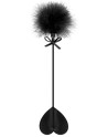 Cravache noire coeur bdsm avec plumeau noir 