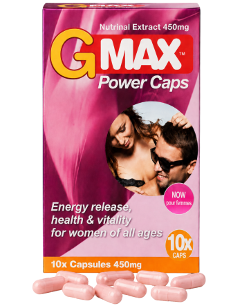 G-MAX Power Caps Boite de 10 gélules – Femme Libido  Vitalité Intime Complément alimentaire
