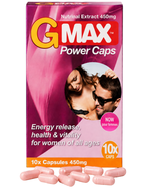 G-MAX Power Caps Boite de 10 gélules – Femme Libido  Vitalité Intime Complément alimentaire